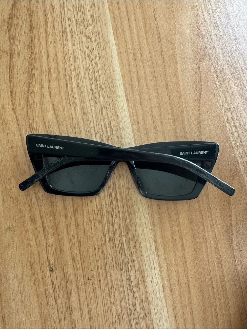 Saint Laurent Black Cat-Eye Acetate Sunglasses